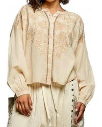 Pol - Felicity Boho Embroidery Button Down Top - Lyst