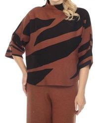 Joseph Ribkoff - Animal Print Jacquard Knit Sweater Top - Lyst
