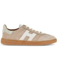 Hogan - Low-Top Sneakers With Suede Leather And Contrasting Logo - Lyst