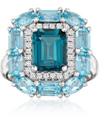 Ross-Simons - London And Swiss Topaz Ring With Lab-Grown Diamonds - Lyst