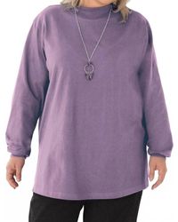 On The Plus Side - Plus Size Cotton Jersey Mock Turtleneck Long Sleeve Top - Lyst