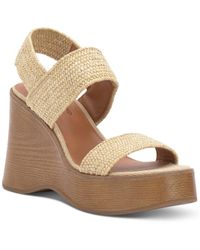 Lucky Brand - Delukah Ankle Strap Slingback Wedge Sandals - Lyst