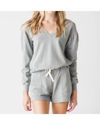 Monrow - Shirred Sleeve Sweatshirt - Lyst
