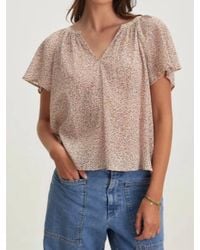 Velvet By Graham & Spencer - Park Printed Crinkle Cotton Gauze Top - Lyst