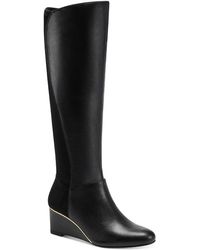 Alfani - Beverly Leather Tall Wedge Boots - Lyst