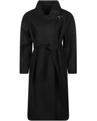 Fay - Belted Knee-Length Classic-Collar Wool-Blend Coat - Lyst