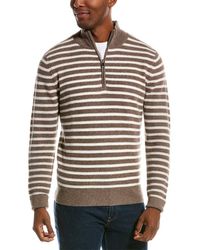 Kier + J - Kier + J Waffle Quarter-zip Wool & Cashmere-blend Sweater - Lyst