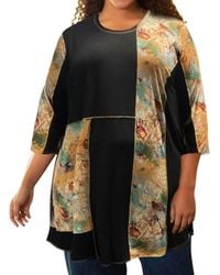 On The Plus Side - Print Block 3/4 Sleeve Tunic - Lyst