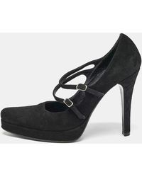 Casadei - Suede Mary Jane Platform Pumps - Lyst