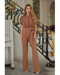 TRUEDAMES - Multi Butterfly Sheer Pattern Jumpsuit - Lyst