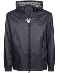 Blauer - Lightweight Nylon Windbreaker With Fixed Hood And Functional Details - Lyst