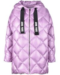 ANNIE PARIS - Boxy Quilted Down Jacket With Hood - Lyst