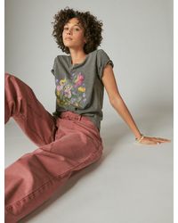 Lucky Brand - Faded Neon Floral Classic Crew - Lyst