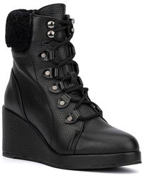 Aquatalia Sami Leather Biker Boots in Black Lyst