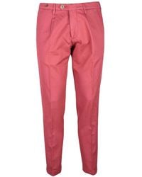 FILETTO - Classic Cotton Linen Blend Trousers With Pleated Waist And Straight Leg Design - Lyst