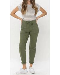 Judy Blue - High Waist Elastic Wb Zipper Fly W/ Double Cuff Joggers - Lyst
