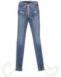 Unravel Project - Denim Cotton Lace Up Skinny Jeans Pants - Lyst