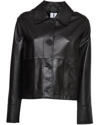 S.W.O.R.D - Leather Button Up Collared Leather Jacket - Lyst