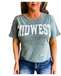 Bucketlist - Midwest Cropped Tee - Lyst