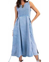 Easel - Mineral Washed Rib Knit Maxi Dress - Lyst