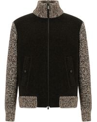 Paul & Shark - Zip-Up Wool Jacket With Marled Knit Details - Lyst