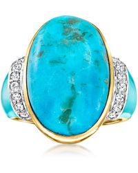 Ross-Simons - And Diamond Ring With Enamel - Lyst