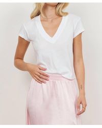 Lamade - Suri Organic Deep V Tee - Lyst
