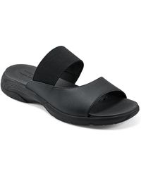 Easy Spirit - Taisy 3 Faux Leather Flat Slide Sandals - Lyst