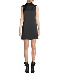 Club Monaco - Jourdan Sleeveless Turtleneck Straight Satin Dress - Lyst