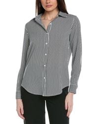 Tahari - Collared Button-down Striped Woven Shirt - Lyst