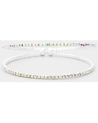 Fashnzfab - 2Row Split Layer Rhinestone Pave Cuff Evening Bracelet Ab - Lyst