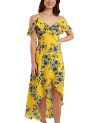 Bcx - Juniors Floral Print Hi-low Maxi Dress - Lyst