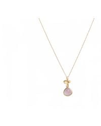 Avenue Chic - Tiny Orchid Drop Pendant Necklace - Lyst
