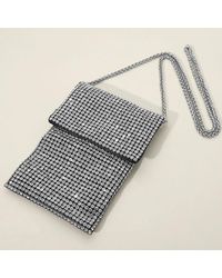 Fashnzfab - Rhinestone Mesh Crossbody Mini Pouch Crossbody Bag - Lyst