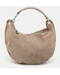 Jimmy Choo - Suede Small Studded Sky Hobo - Lyst