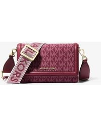 Michael Kors - Jet Set Small Logo Print Woven Smartphone Crossbody Bag - Lyst