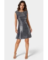 Bebe - Cap Sleeve A-Line Disco Dot Dress - Lyst