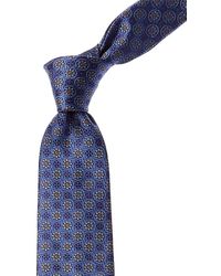 Canali - Blue Floral Silk Tie - Lyst