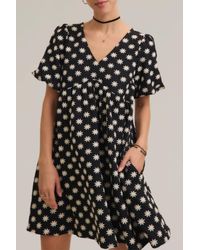 In February - Embroidered Puff Sleeve Mini Dress - Lyst