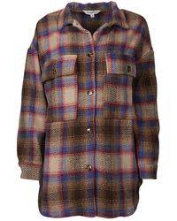 J.Nna - Checked Wool-Blend Shacket - Lyst