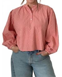 FRNCH - Ismery Gingham Cotton Buttoned Top - Lyst