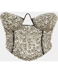 Area - Jersey Crystal-Embellished Corset Top - Lyst