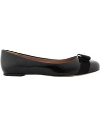 Ferragamo - Ferragamo Ladies Patent Vara Bow Ballerina Shoes - Lyst