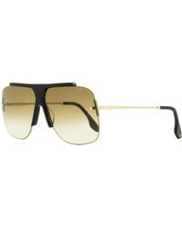 Victoria Beckham - Navigator Sunglasses Vb627s 001 Black/gold 64mm - Lyst