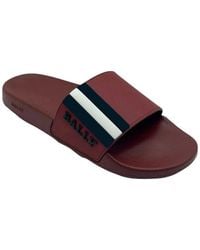 Bally - Saxor 6219587 Garnet Rubber Slide Sandals - Lyst