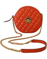 Versace - Elegant Round Nappa Leather Crossbody Bag - Lyst