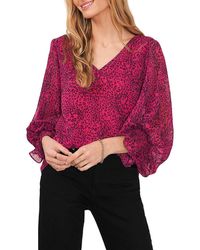 Vince Camuto - Chiffon Printed Blouse - Lyst