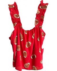 Adrienne - Football Ruffle Tank Top - Lyst