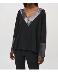 Joseph Ribkoff - Sequined V-Neck Boxy Top - Lyst