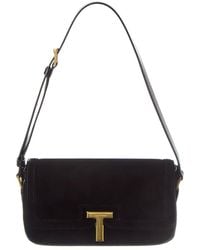 Tom Ford - Leather & Velvet Shoulder Bag - Lyst